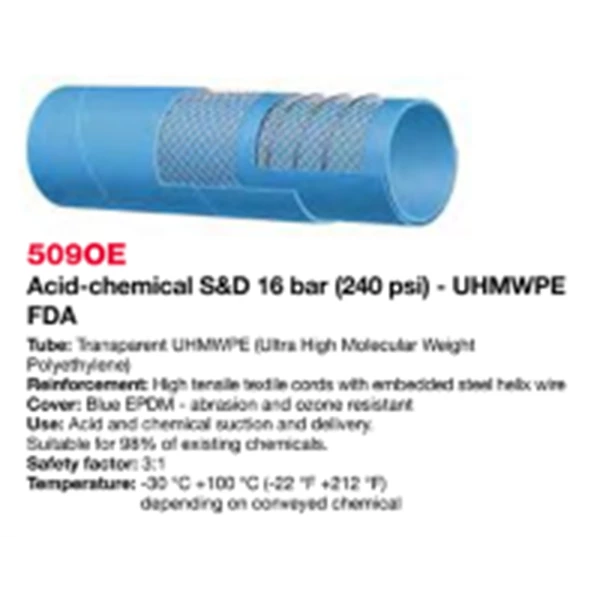 Selang Industri ALFAGOMMA T509 OE Acid and Chemical SD UHMWPE